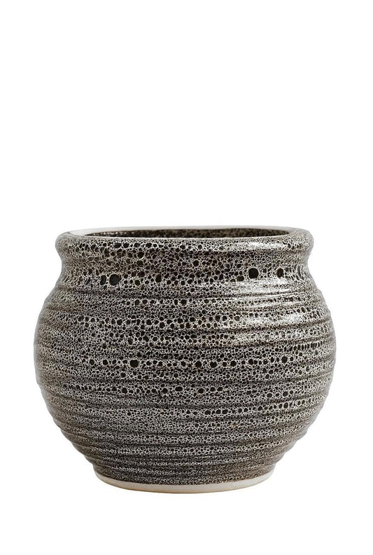 Plants World Nursery and Garden Centre Ceramic Plant Pot with Speckled Texture, 5.75 inches Tall x 5 inches Diameter, Round Brown Planter for Houseplants